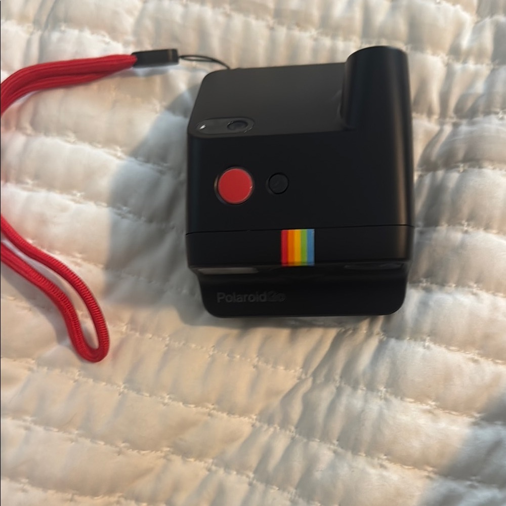 Polaroid Zink Camera with Black Body and Red Strap
